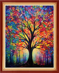 Dimxvean Stamped Cross Stitch Kits,Cross Stitch Kits for Adults Beginners,Embroidery Kits Full Range of Cross Stitch Stamped Kits Needlepoint Kits Cross Stitch Patterns-Night Light Tree 16x20 inch