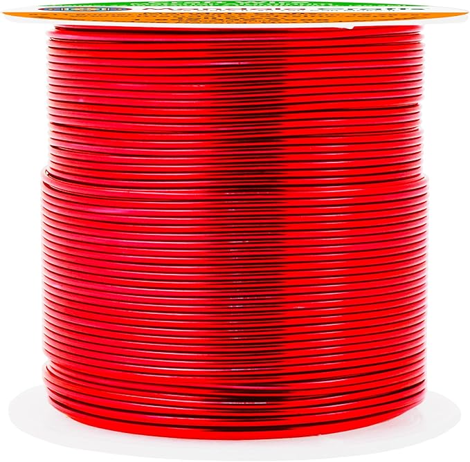 Mandala Crafts 22 Gauge Anodized Aluminum Craft Wire for Jewelry Making - 100 FT Colored Flexible Red Wire - Bendable for Bonsai Armature Crafting Sculpting
