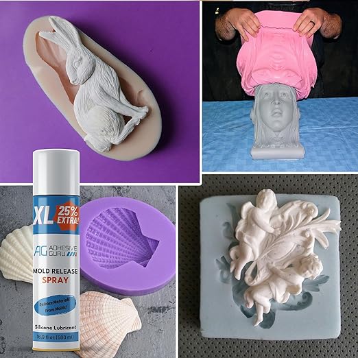 Silicone Mold Release Spray (16.9 fl oz / 500ml) Release Agent for Epoxy Resin, Candle & All Molds | Smooth, Non-Stick Lubricant for Easy Removal