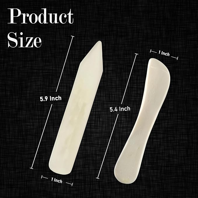 Ecohu Bone Folder & Creaser Tool - 2PCS - Scoring, Folding for Origami, Paper Crafts, Bookbinding, Leather Crafts and Card Making & Folding Paper