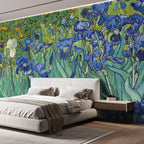 wall26 Wall Sticker/Wall Mural Irises by Vincent Van Gogh Dutch Impressionism, Not Peel and Stick, Non-Woven Wallpaper Decorative for Bedroom, Living Room, Office - 120x144 inches