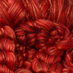 Merino Silk Luxe Tonal Designer Blend. Superfine Merino, Mulberry Silk, Tussah Silk. Top Roving for Spinning or Felting. Garnet Caress 4oz