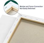 Artkey Canvases for Painting 8 x 10 Inch 10 - Pack, 5/8" Profile Stretched Canvas - 10 oz Primed, 100% Cotton White Blank Canvas - Art Paint Canvases for Acrylic Oil Paint