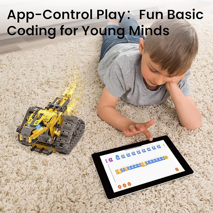 Sillbird Robot Building Kit with Remote Control Gifts for Kids Boys Ages 8-13, Coding STEM Robotic Technic Racer Car Toys for Birthday, Build 6in1 Model with 631 Pieces