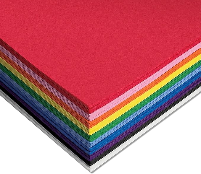 Better Office Products 30 Pack EVA Foam Sheets, 9 x 12 Inch, Assorted Colors (10 Colors), 2mm Thick, for Arts and Crafts, 30 Sheets