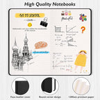 Huhuhero Lined Journal Notebook, 5 Pack Black Hardcover Notebooks for Work Women Men, 120Gsm Thick Paper Leather Journals for Writing Note Taking Business, Journaling School Supplies 5"×8.25"