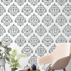 Damask Stencils for Walls 12inch Damask Stencil Large Texture Stencils Mixed Medium Layering Templates for Painting on Wood Furniture Canvas Paper Fabric