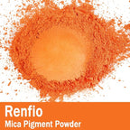 Renfio 100g Mica Powder Pigment, Metallic Natural Dye Mineral Pearl Shimmer Epoxy Resin Dye for Painting Soap Making Slime Bath Bombs 3.5 Oz - Bright Orange