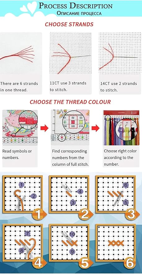 Magxvouy Cross Stitch Kits Stamped Full Range of Embroidery Kits,Cross Stitch Patterns Needlework Kits for Beginners 11CT Printed Kits&Colorful Flowers 16x20 inch