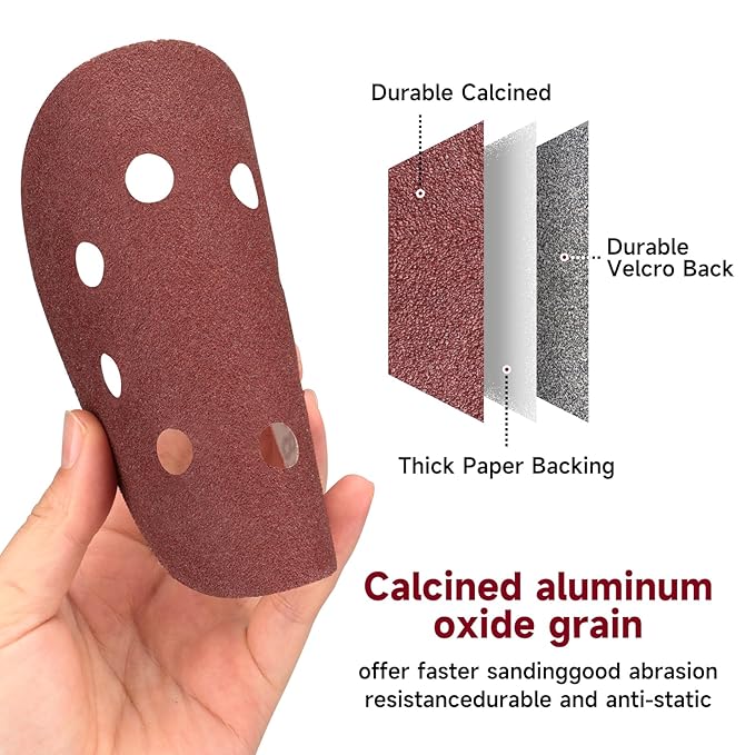 100 PCS 5 Inch Sanding Discs 180 Grit, Round Hook and Loop Sandpaper for Random Orbital Sander