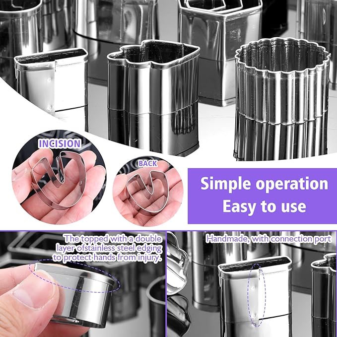 Polymer Clay Cutters for Earring Making 181pcs Clay Tools Set with 44 Shapes Stainless Steel Clay Earrings Cutters 16 Circle Shape Cutters 1 Clay Letter Stamp 120 Jewelry Accessories