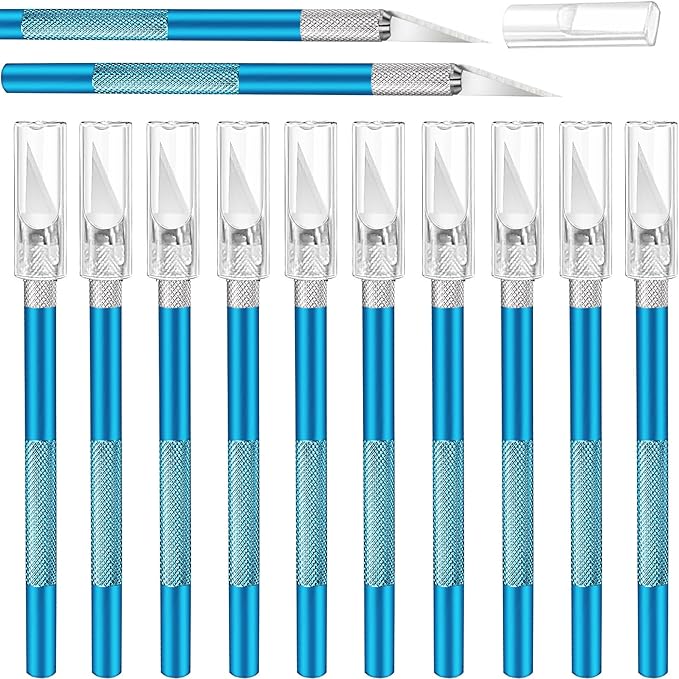 15 Pack Exacto Knife Set, Hobby Knife, Back to School Supplies Craft Knifes Kit for Art, Carving, DIY, Scrapbooking, Art, Cutting, Stencil(Blue)