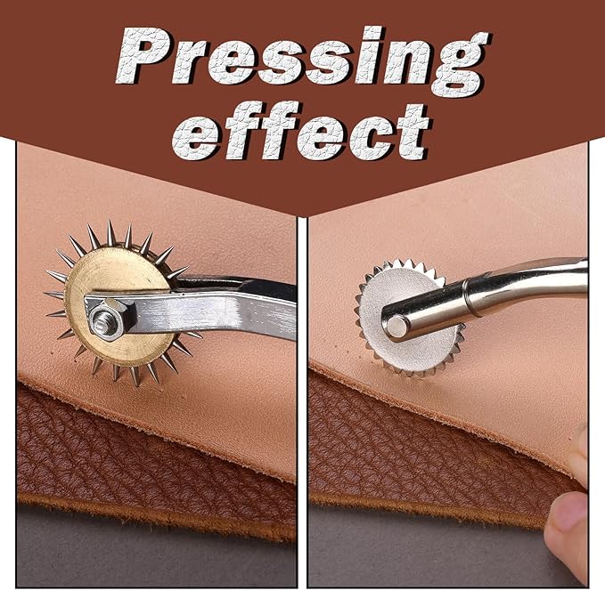 Nitlak 2 PCS Tracing Wheel with Wooden Handle Stainless Steel Pounce Wheel, Point Sewing Tracing Wheel for Sewing Patterns, Rotary Perforator, Overstitch Wheel, Perforation Cutter