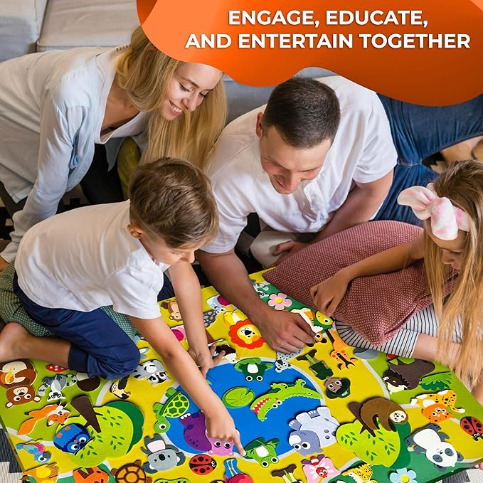 QUOKKA Zoo Felt Board for Kids 3-5 Years Old - Social Emotional Preschool Learning Activities for Ages 2-4