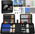 Cool Bank 106 Pack Art Supplies Sketching Kit with 3-Color Sketch Book, Coloring Book, Drawing Pencils with Graphite Colored Charcoal Watercolor & Metallic Pencils, Art Kit Gifts for Artist Adults Kid