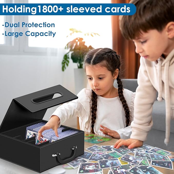 110+ Magnetic Card Holder Card Deck Case, Leather Magnetic Closure Commander Card Portable Storage Box Card Holders Fit for Baseball Cards, Sports Cards, MTG, Game Card Standard Cards