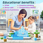 Magnetic Blocks-Build Mine Magnet World Ice Edtion,Toys for Girls Age 3 4 5 6 7 8 Princess Castle STEM Sensory Kids Games Toys for Toddler Christmas Birthday Gifts for 3+ Years Old Girls & Boys