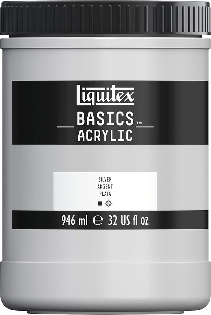Liquitex BASICS Acrylic Paint, 946ml (32-oz) Jar, Silver