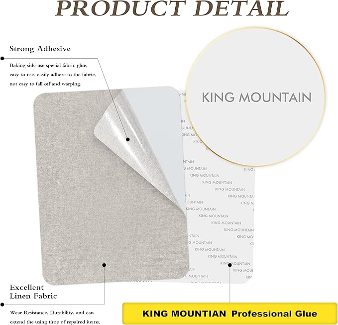 Fine Linen Repair Patches, Self-Adhesive Linen Fabric Patches, 8X11 inch Extra Size, Multi Color, Can be Used for Linen Sofa Repair and Linen Clothes Repair(Rice Coffee,8" x 11")