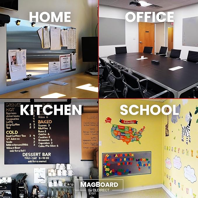Diamond Life Magnetic Board - Memo & Vision Board for Home, Office, and Classroom - Magnet Board for Kids - Pre-drilled Mounting Screws Included (Silver 24"x24")