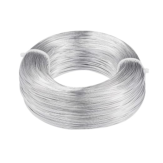 Fashewelry 656 Feet 18 Gauge Aluminum Wire Silver 1mm Bendable Metal Craft Wire for Beading Jewelry Craft Making