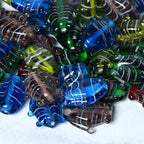 2/3 LB Bag of Assorted Glass Fish Beads for Jewelry Making, Lampwork Murano Bead Mix for Bracelets and Necklaces, Crafting Beads Supplies Kit, Large & Small Beads (Fish Mix)