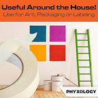 No-Residue 1 Inch, 60 Yard Masking Tape 6 Pk. Easy-Tear, Pro-Grade Removable Painters Tape Great for Home, Office, Commercial Contractor. Clean, Drip-Free Painting with Wide Crepe Paper Rolls