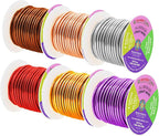 Mandala Crafts 8 Gauge Anodized Aluminum Craft Wire for Jewelry Making - 120 FT Colored Flexible Silver Copper Purple Gold Brown Red Wire - Bendable for Bonsai Armature Crafting Sculpting