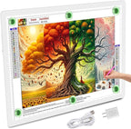 TOHETO A2 Light Pad 25.2''x18.4'', Large Magnetic LED Light Board for Diamond Painting, 3-Color Modes Light Box for Tracing, 6-Level & Stepless Dimmerable Diamond Art Light Table for Drawing,Sketching