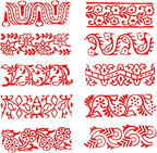 Royal Kraft Border Wooden Printing Stamps (Set of 10) - DIY Henna Fabric Textile Paper Clay Pottery Blocks Htag2177
