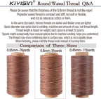 12 Classic Colors Round Waxed Thread, 0.8mm 35Yards Spool Polyester Wax Coated Cord Heavy Duty String for Leather Sewing, Stitching, Bookbinding, Upholstery Repairing and Micro Braiding