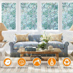Window Privacy Film Stain Glass Window Film Rainbow Window Film Window clings Non-Adhesive Reusable Decorative for Room (Daisy Rainbow, 23.6 x 78.7 in)