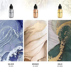 Metallic Alcohol Ink Set: Silver Alcohol Ink, 3 pcs 0.51 fl oz (15 ml) Each