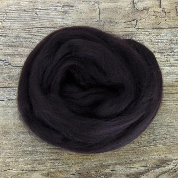 Revolution Fibers Dyed Corriedale Wool | 8 Ounces of Premium Combed Wool Top | 26 Micron, 100% Pure Corriedale Wool Roving, Ethically Sourced (Mocha Brown)