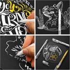 Gold Silver White Gel Pens, 1mm Fine Point Gel Ink Pen Opaque Archival Ink Pens for Black Paper Drawing, Sketching, Illustration, Card Making, Bullet Journaling, 6 Pack