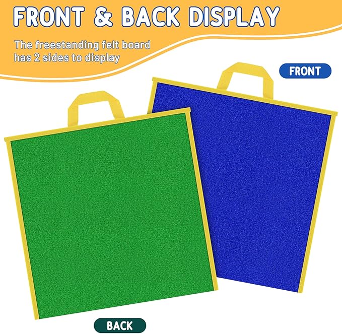 Foldable Felt Board for Toddlers Flannel Board Stories for Preschool Early Learning Interactive Storytelling Double Sided Felt Story Board Reusable Wall Hanging Holiday Gift for Kid (17 * 17)