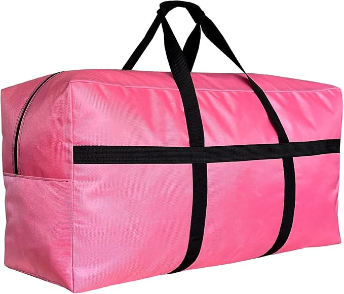 Extra Large Duffle Bag for Travel, Big Foldable Storage Bag - Pink