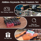 63 PCS MTG Dice Counters Set, D6 MTG Tokens with Bulk Abilities Keywords and MTG Life Counters, Dice Set for Magic The Gathering, TCG and Card Games