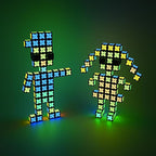 TOSY Magnet Cube 2x2 - 8 Blocks, 2 in 1 Toy: 2x2x2 Puzzle Cube and Customizable Infinity Cube, Glowing, UV Flashlight, Fidget/STEM/STEAM Magnet Tiles Birthday Gift for Kids/Teens/Adults, 4-Pack