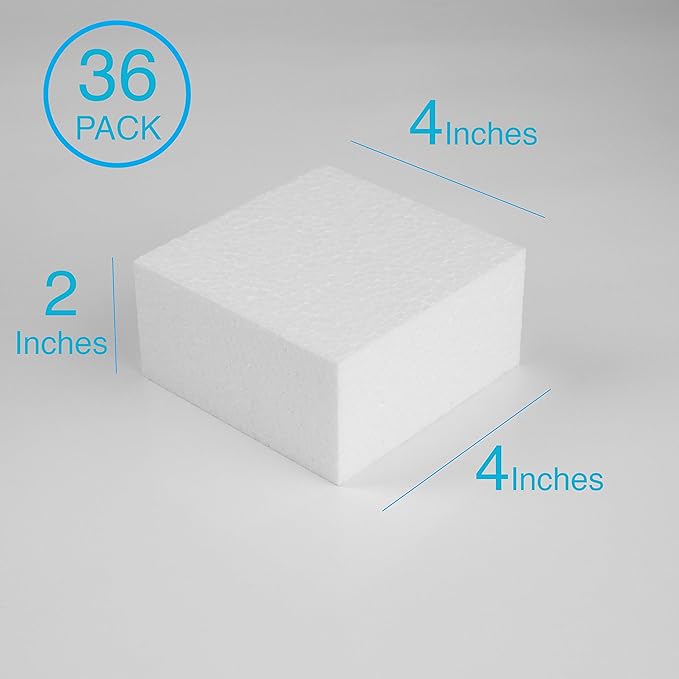 Silverlake 4x4x2 Craft Foam for Styrofoam Block Projects (36-Pack)