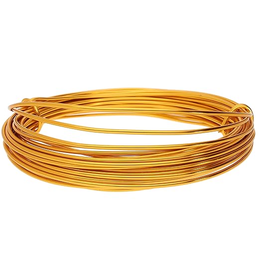 The Beadsmith Anodized Aluminum Wire – 12 Gauge – 39 feet – Gold Color – Bendable Craft Wire Used to Jewelry Making, Wire Wrapping, Sculpting, Floral, Modeling and Other DIY Arts & Crafts