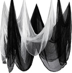 Boao Halloween Cheese cloth 84.65 x 295.28 Inch White Black Cheesecloth Roll for Crafts Large Cotton Muslin Gauze Fabric for Halloween Outdoor & Indoor Spooky Decoration