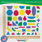 ARTshapes 840 pc Creative Paper Shapes Pack with 70+ Idea Guide - US Made Card Stock - Punch Out Funky DIY Craft Supplies for Whimsical Art Designs, Paper Crafts, and Pattern Play 5 Jewel Colors