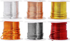 Mandala Crafts 14 Gauge Anodized Aluminum Craft Wire for Jewelry Making – 330 FT Colored Flexible Silver Copper Light Gold Gray Gold Red Wire - Bendable for Bonsai Armature Crafting Sculpting