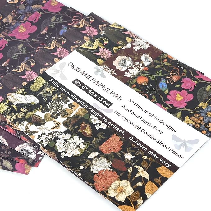 Origami Paper Kit 100 Sheets 6 Inch Square Double Sided Color 20 Vivid Colors for Hand Crafts Origami Paper Arts Creativity.Luxuriant Flowers