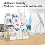 5 Tier Acrylic Card Display Stand, Clear Display for Greeting Cards, Sports Cards, Postcards, Stickers & Brochures