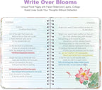 SIIXU Artistic Flower Dream Journal - Thick Hardcover Spiral Notebook with 160 Unique Pages, A5 Lined Notebooks for Poetry Drafting, Memo Keeping & Creative Junk Journaling, Pink