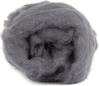 Desert Breeze Distributing Maori Wool Carded Batting, 100% Natural New Zealand Wool Made by DHG in Italy for Needle Felting, 3.5 OZ, 27 Micron, Color Charcoal Gray