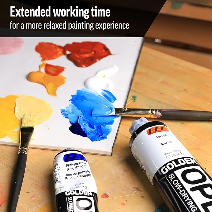 OPEN Slow-Drying Acrylics by GOLDEN, Ultramarine Blue, 2 fl oz. tube, Professional Acrylic Paint, Semi-Transparent