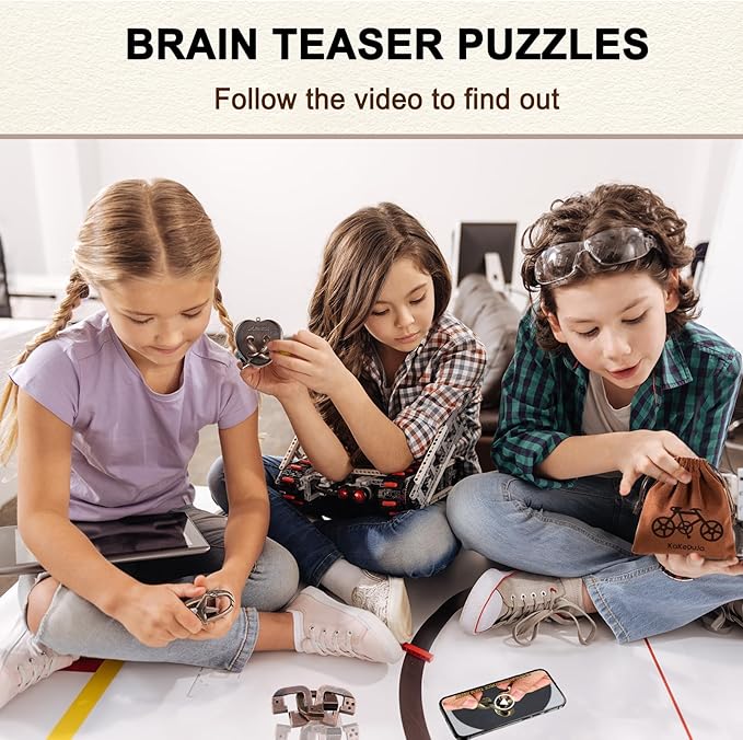 9pcs Metal Puzzle for Adult Disentanglement Puzzles Lock Puzzle Games Set Gift for Adults Teenagers